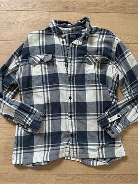 Patagonia Navy & Cream Plaid Flannel Shirt